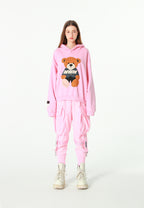 Sudadera con capucha con parche Teddy de canvas en el frontal | MWM [PS_COLORS:PINK]