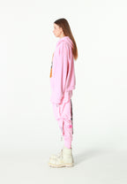 Sudadera con capucha con parche Teddy de canvas en el frontal | MWM [PS_COLORS:PINK]