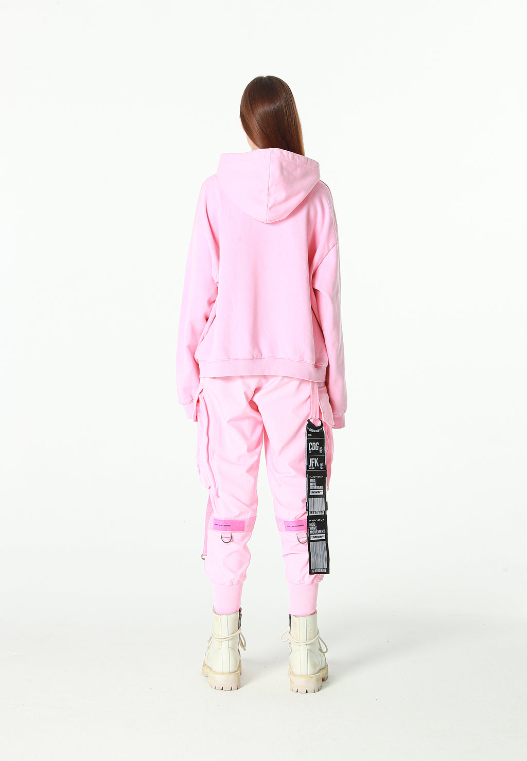 Sudadera con capucha con parche Teddy de canvas en el frontal | MWM [PS_COLORS:PINK]