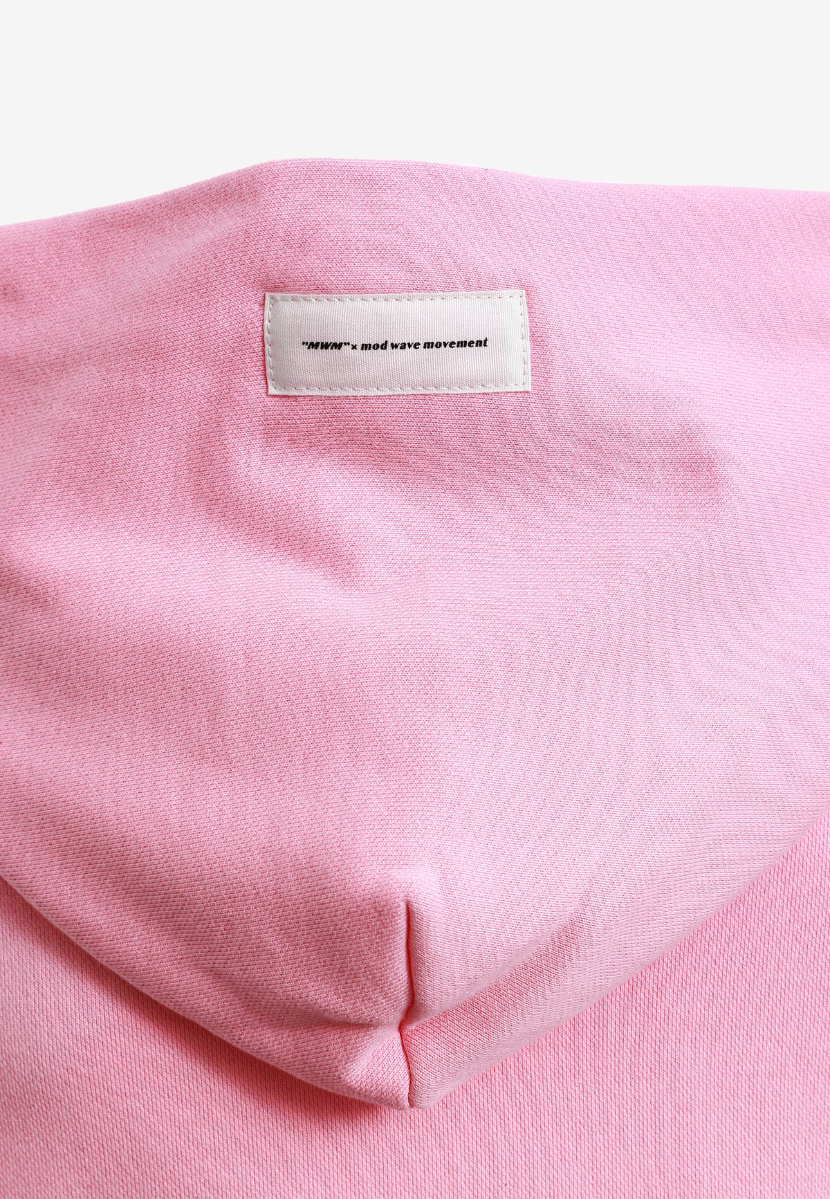 Sudadera corta con capucha de mujer TEDDY Mike Bag con gran parche frontal y detalles en mangas | MWM [PS_COLORS:PINK]