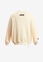 Sudadera TEDDY de corte relajado con print patchwork 3D en el frontal | MWM [PS_COLORS:BEIGE]