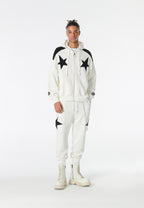 Sudadera con capucha Wings de corte relajado con estrellas frontales y alas en la espalda | MWM [PS_COLORS:WHITE]