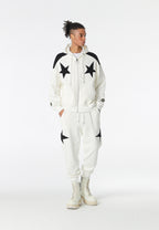 Sudadera con capucha Wings de corte relajado con estrellas frontales y alas en la espalda | MWM [PS_COLORS:WHITE]