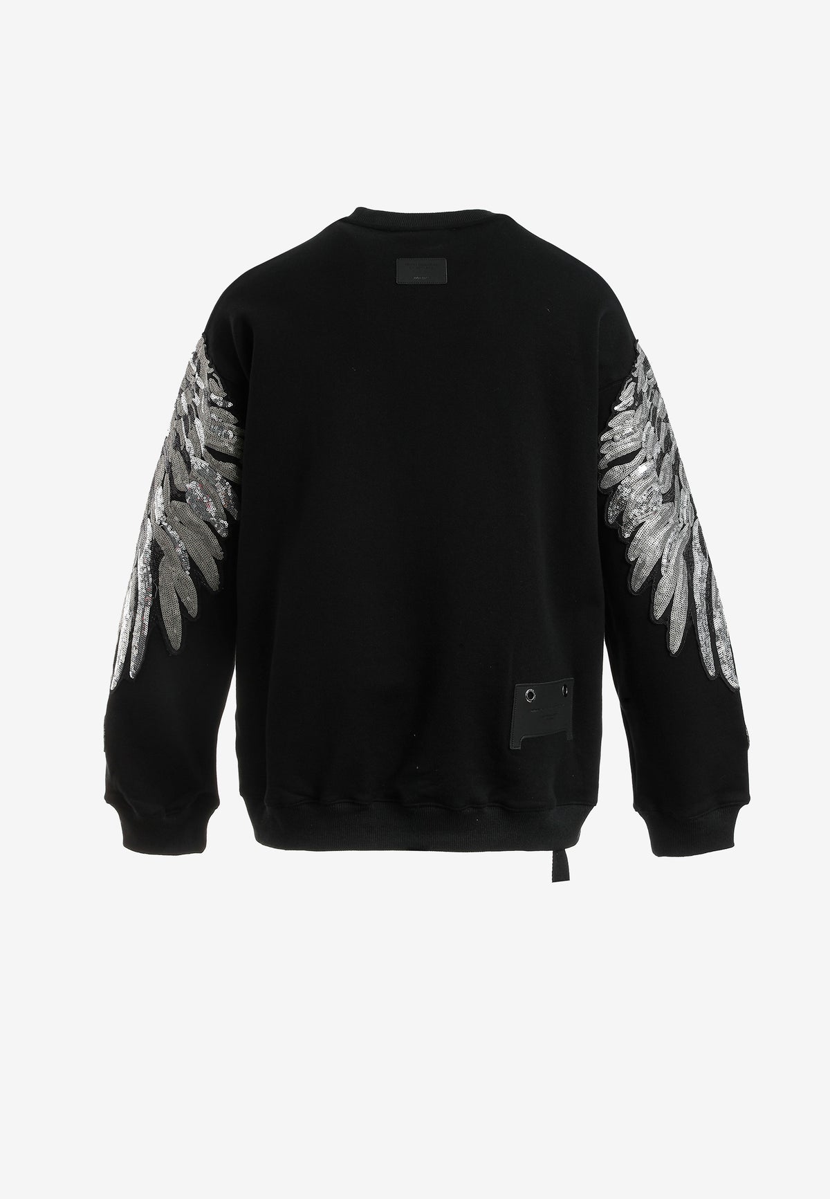 Sudadera Wings de corte relajado con alas de tachuelas en hombros y mangas | MWM [PS_COLORS:BLACK]