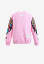 Sudadera Wings de corte relajado con alas de tachuelas en hombros y mangas | MWM [PS_COLORS:PINK]