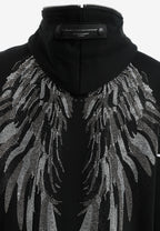 Sudadera con capucha Wings de corte relajado con Mini Wings en mangas y alas de strass en la espalda | MWM [PS_COLORS:BLACK]