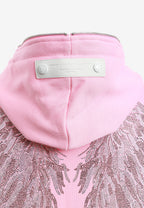 Sudadera con capucha Wings de corte relajado con Mini Wings en mangas y alas de strass en la espalda | MWM [PS_COLORS:PINK]
