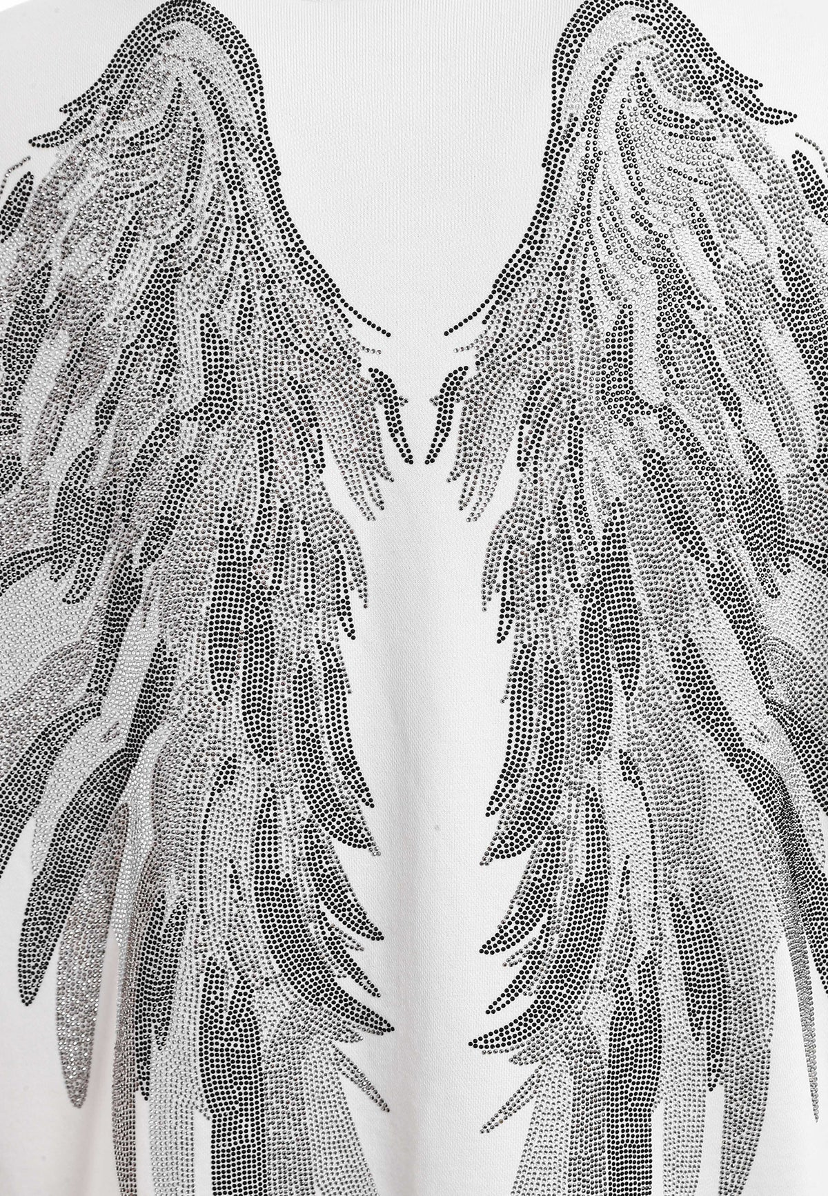 Sudadera con capucha Wings de corte relajado con Mini Wings en mangas y alas de strass en la espalda | MWM [PS_COLORS:WHITE]