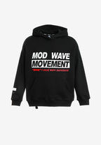 Sudadera con capucha TEDDY de corte regular con bordado frontal y print Streetwear Dog en la espalda | MWM [PS_COLORS:BLACK]