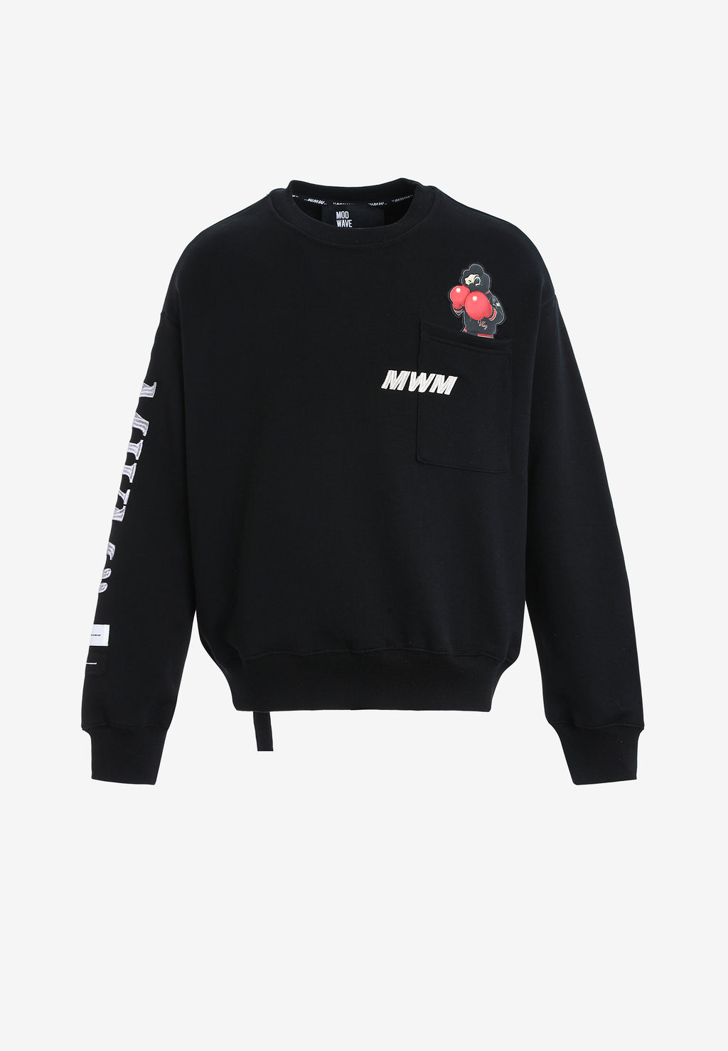 Sudadera oversize Vanguard Dogs Punch con print 3D de boxeo en espalda y mangas | MWM [PS_COLORS:BLACK]