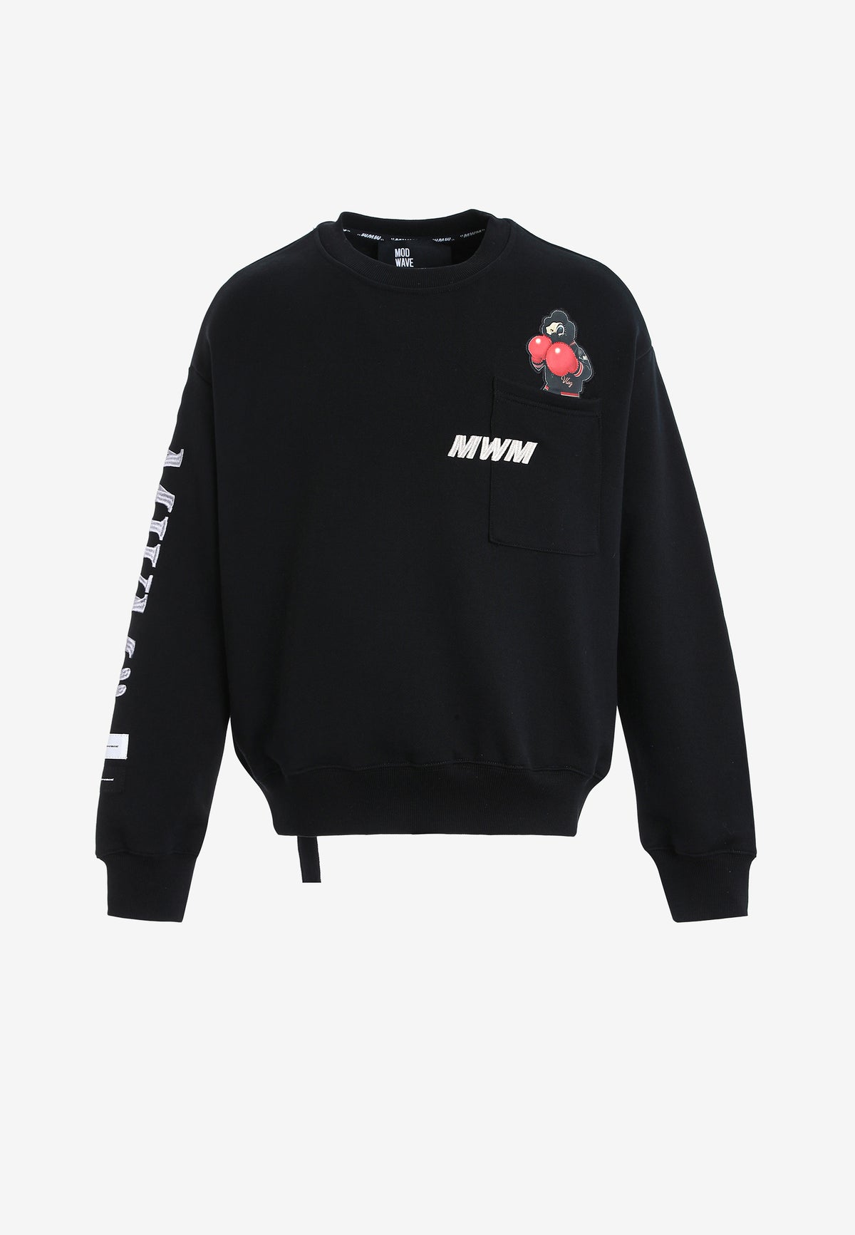 Sudadera oversize Vanguard Dogs Punch con print 3D de boxeo en espalda y mangas | MWM [PS_COLORS:BLACK]