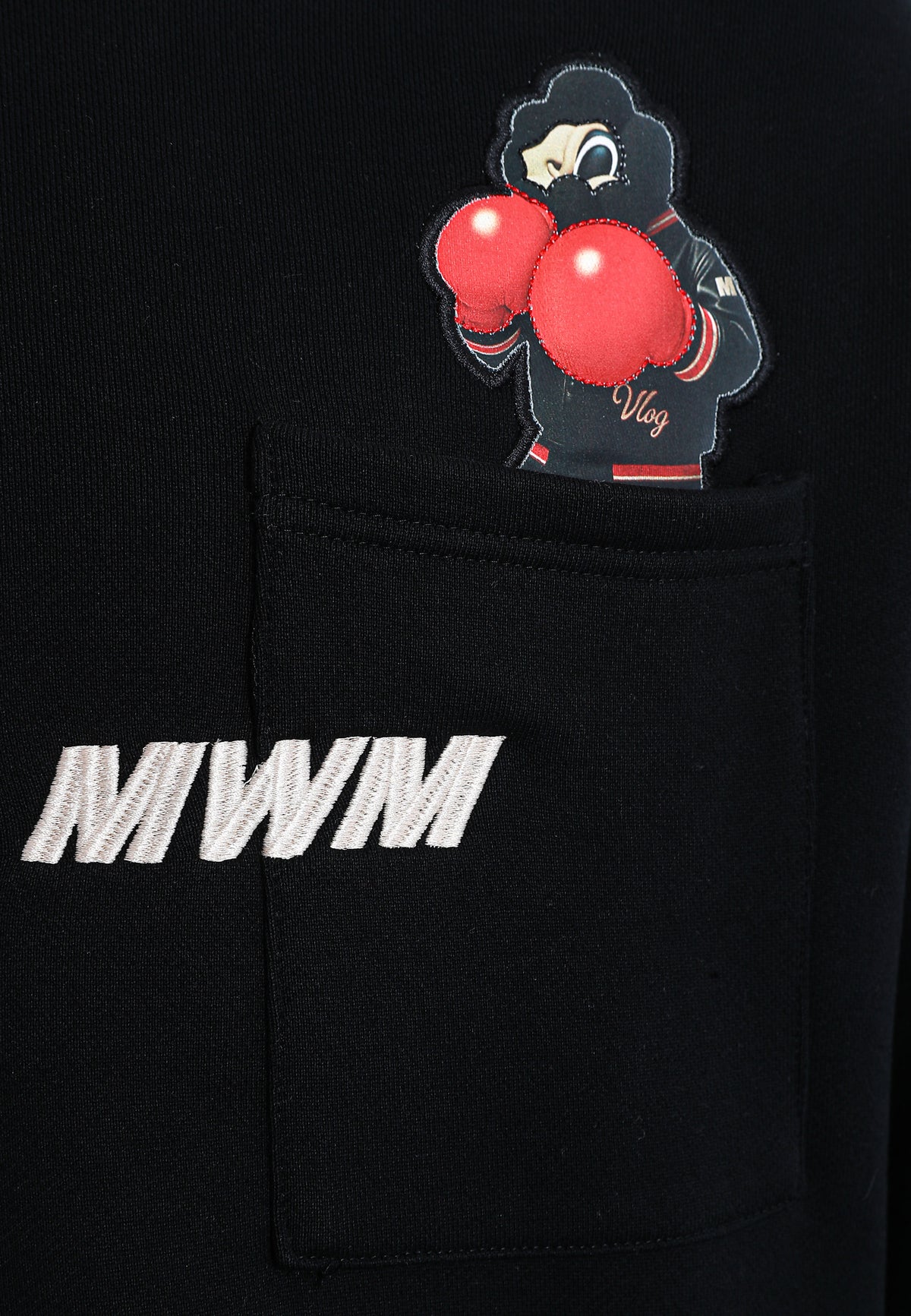 Sudadera oversize Vanguard Dogs Punch con print 3D de boxeo en espalda y mangas | MWM [PS_COLORS:BLACK]