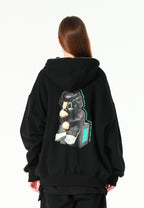 Sudadera con capucha Vanguard Dogs Thinker con cremallera, print y frases bordadas | MWM [PS_COLORS:BLACK]