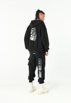 Sudadera con capucha Vanguard Dogs Thinker con cremallera, print y frases bordadas | MWM [PS_COLORS:BLACK]