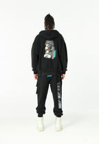Sudadera con capucha Vanguard Dogs Thinker con cremallera, print y frases bordadas | MWM [PS_COLORS:BLACK]