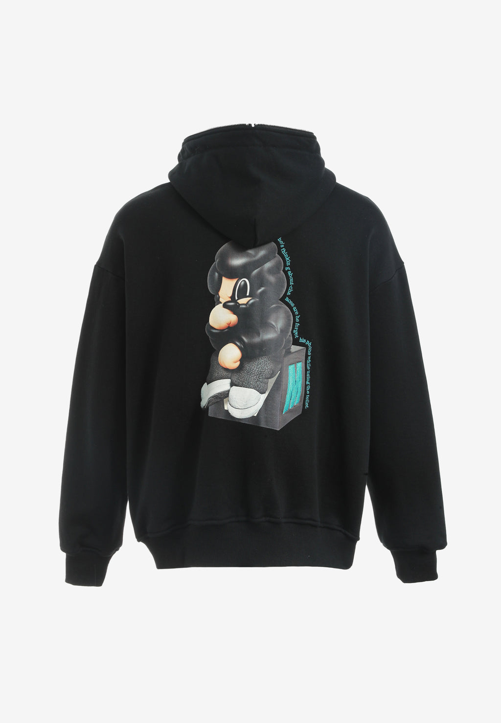 Sudadera con capucha Vanguard Dogs Thinker con cremallera, print y frases bordadas | MWM [PS_COLORS:BLACK]