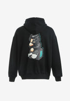 Sudadera con capucha Vanguard Dogs Thinker con cremallera, print y frases bordadas | MWM [PS_COLORS:BLACK]