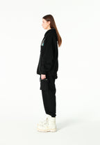 Sudadera con capucha Vanguard Dogs Thinker con cremallera, print y frases bordadas | MWM [PS_COLORS:BLACK]