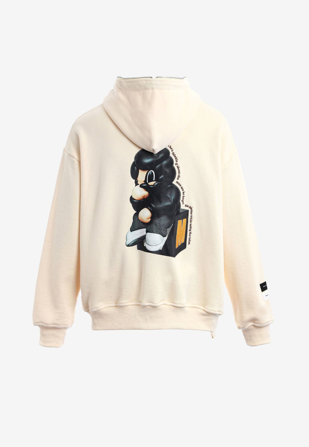 Sudadera con capucha Vanguard Dogs Thinker con cremallera, print y frases bordadas | MWM [PS_COLORS:ECRU]
