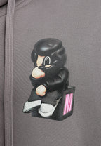 Sudadera con capucha Vanguard Dogs Thinker con cremallera, print y frases bordadas | MWM [PS_COLORS:GREY]