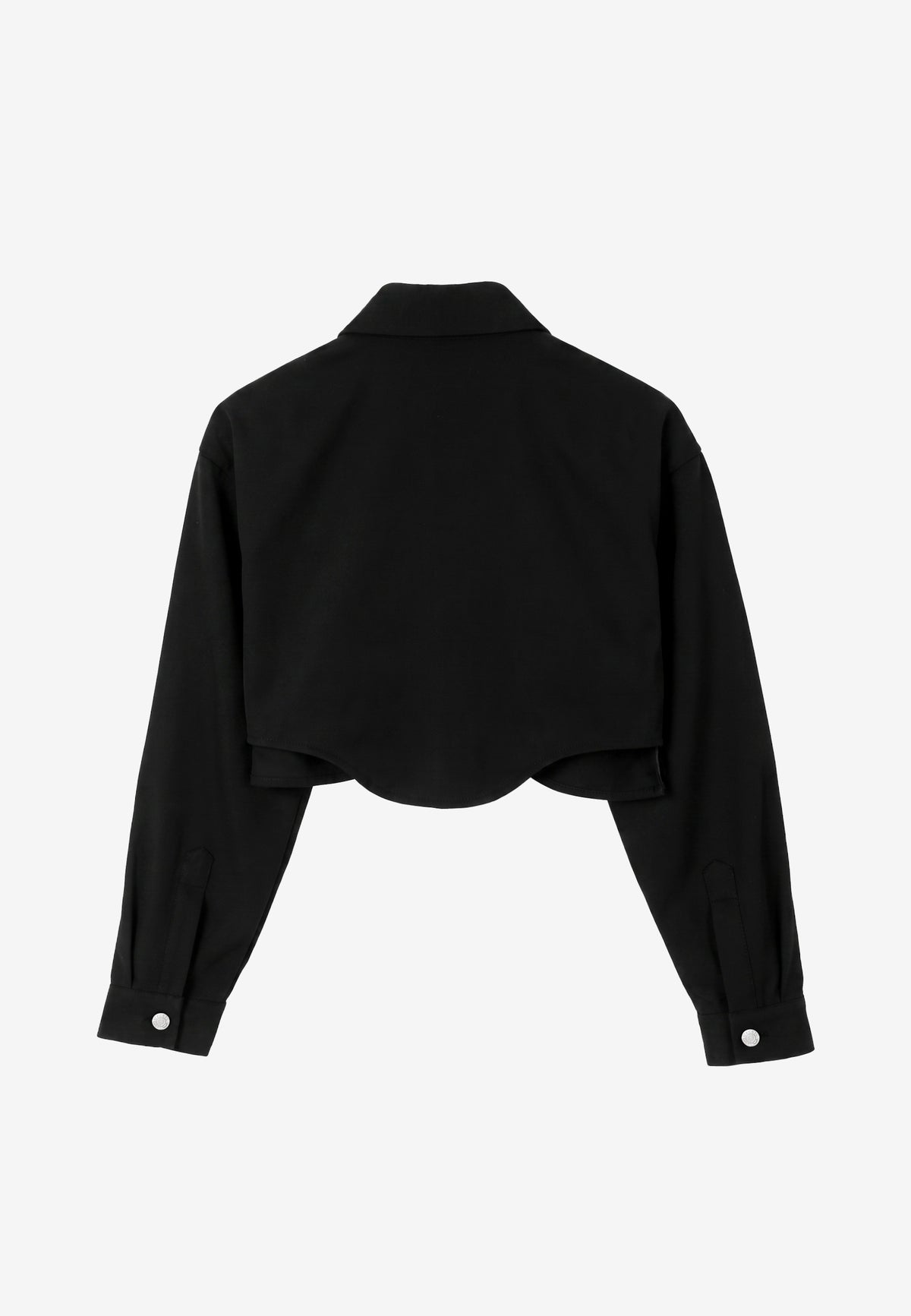 Camisa vaquera de mujer con franjas efecto piel, tachuelas y bajo asimétrico | MWM [PS_COLORS:BLACK]