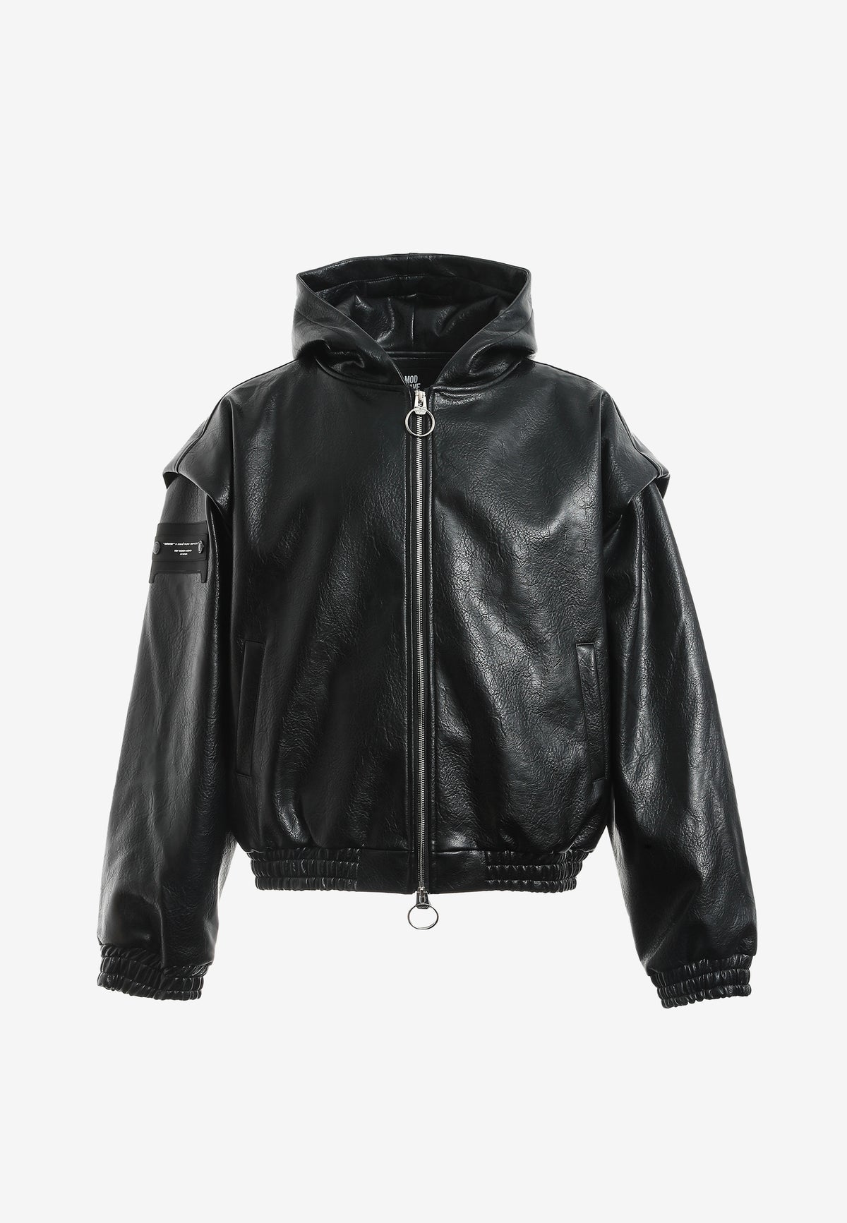 Chaqueta Bomber con capucha y X de cordones cruzados | MWM [PS_COLORS:BLACK]
