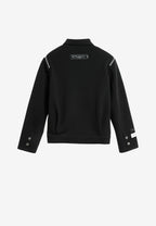 Blazer corto con cremalleras en mangas y hombros | MWM [PS_COLORS:BLACK]