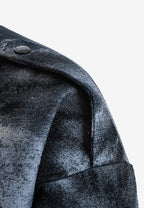 Chaqueta de mujer jacquard de chenilla con brillo, cuello y puños de pelo | MWM [PS_COLORS:BLACK]