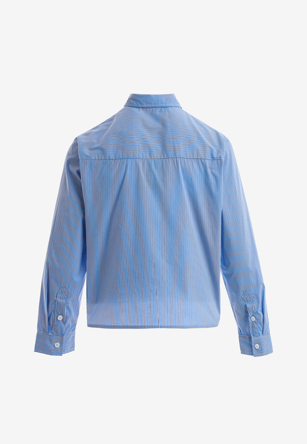 Camisa corta con bolsillos laterales y cierre de inspiración asiatica | MWM [PS_COLORS:BLUE]