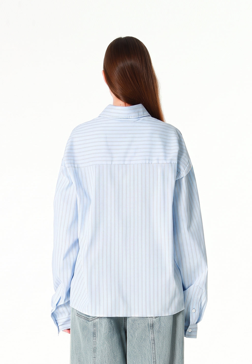 Camisa corta con bolsillos laterales y cierre chino | MWM [PS_COLORS:BLUE]