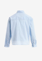 Camisa corta con bolsillos laterales y cierre chino | MWM [PS_COLORS:BLUE]