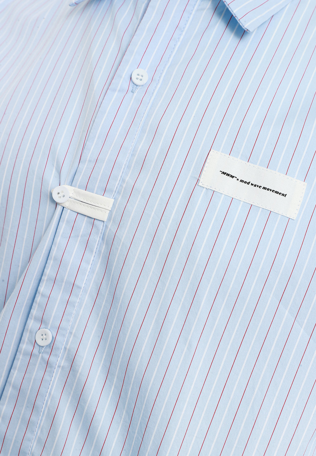 Camisa corta con bolsillos laterales y cierre chino | MWM [PS_COLORS:BLUE]