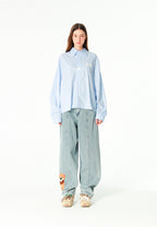 Camisa corta con bolsillos laterales y cierre chino | MWM [PS_COLORS:BLUE]