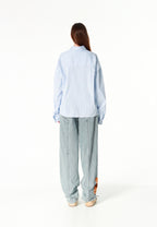 Camisa corta con bolsillos laterales y cierre chino | MWM [PS_COLORS:BLUE]