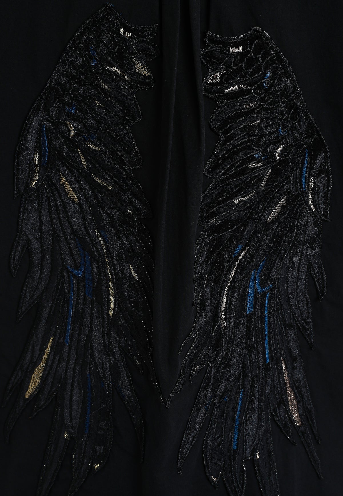 Camisa Wings oversize de inspiración asiática con parche de alas en la espalda | MWM [PS_COLORS:BLACK]