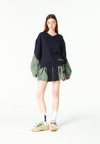 Falda efecto globo con paneles técnicos y bolsillos laterales | MWM [PS_COLORS:NAVY/GREEN]