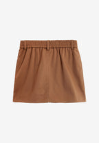 Minifalda TEDDY de canvas con cremallera frontal y bolsillos funcionales | MWM [PS_COLORS:CAMEL]