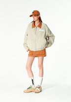 Minifalda TEDDY de canvas con cremallera frontal y bolsillos funcionales | MWM [PS_COLORS:CAMEL]