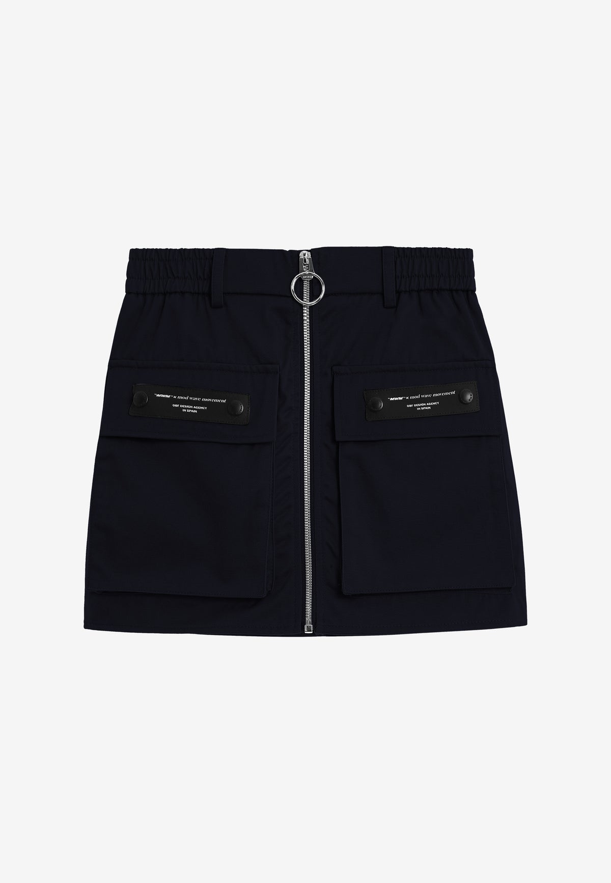 Minifalda TEDDY de canvas con cremallera frontal y bolsillos funcionales | MWM [PS_COLORS:NAVY]