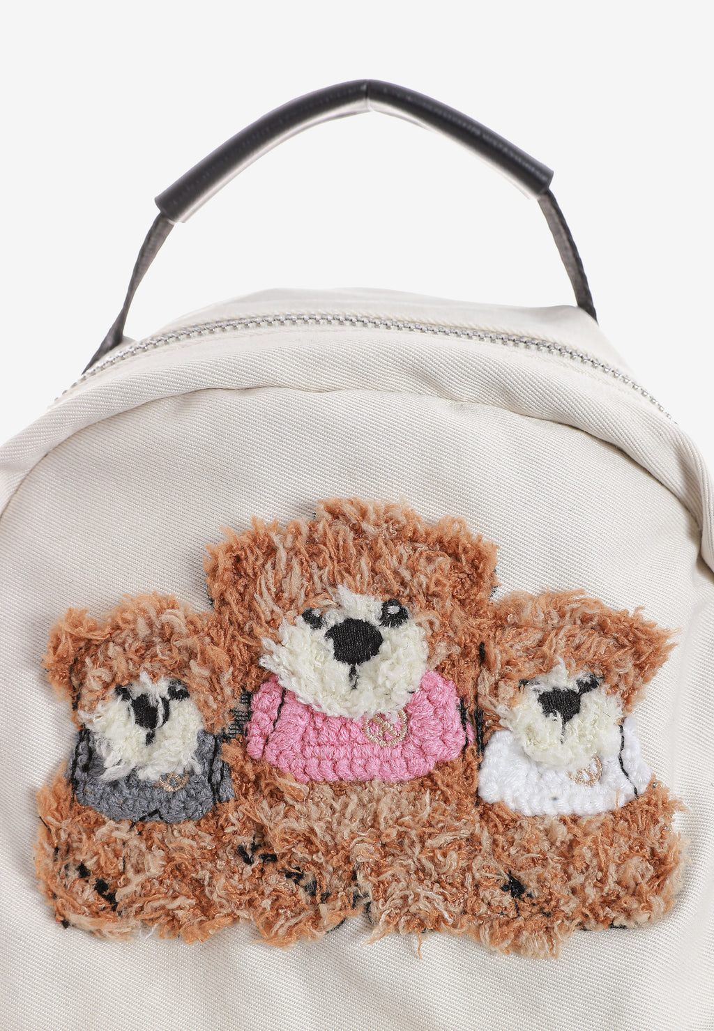 Mini mochila con osos Teddy y bolsillo frontal | MWM [PS_COLORS:ECRU]