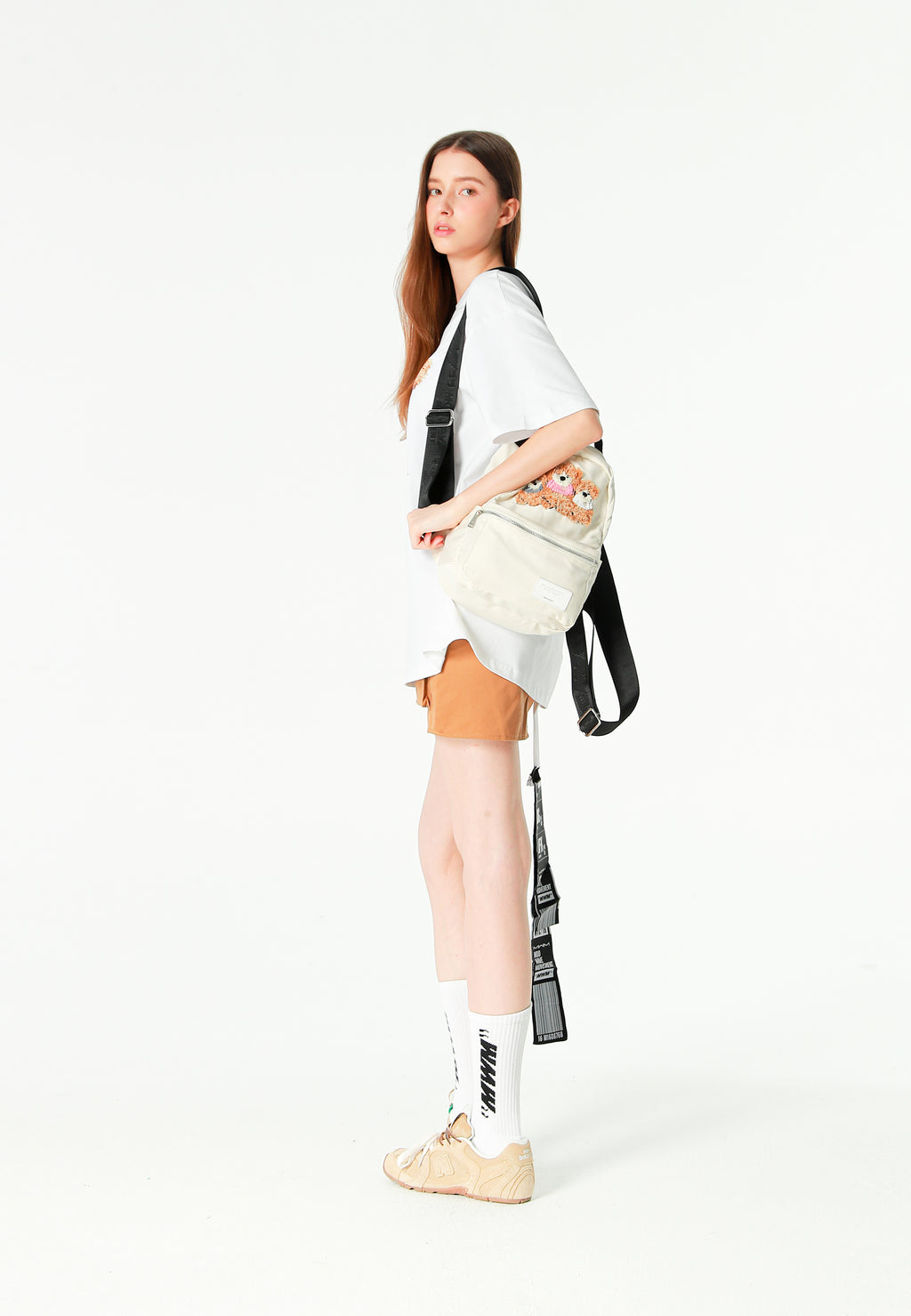 Mini mochila con osos Teddy y bolsillo frontal | MWM [PS_COLORS:ECRU]