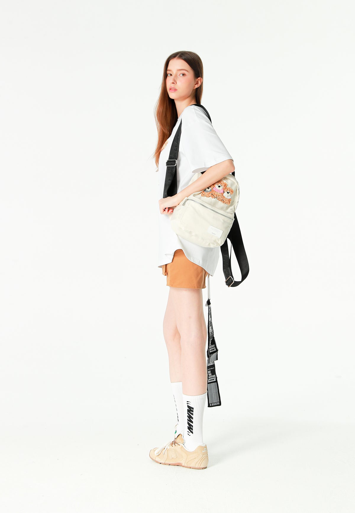 Mini mochila con osos Teddy y bolsillo frontal | MWM [PS_COLORS:ECRU]