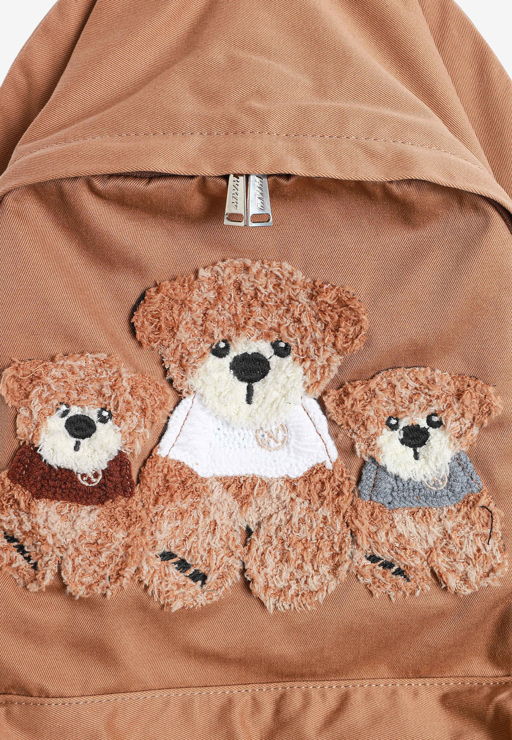 Mochila con osos Teddy y bolsillo frontal | MWM [PS_COLORS:CAMEL]