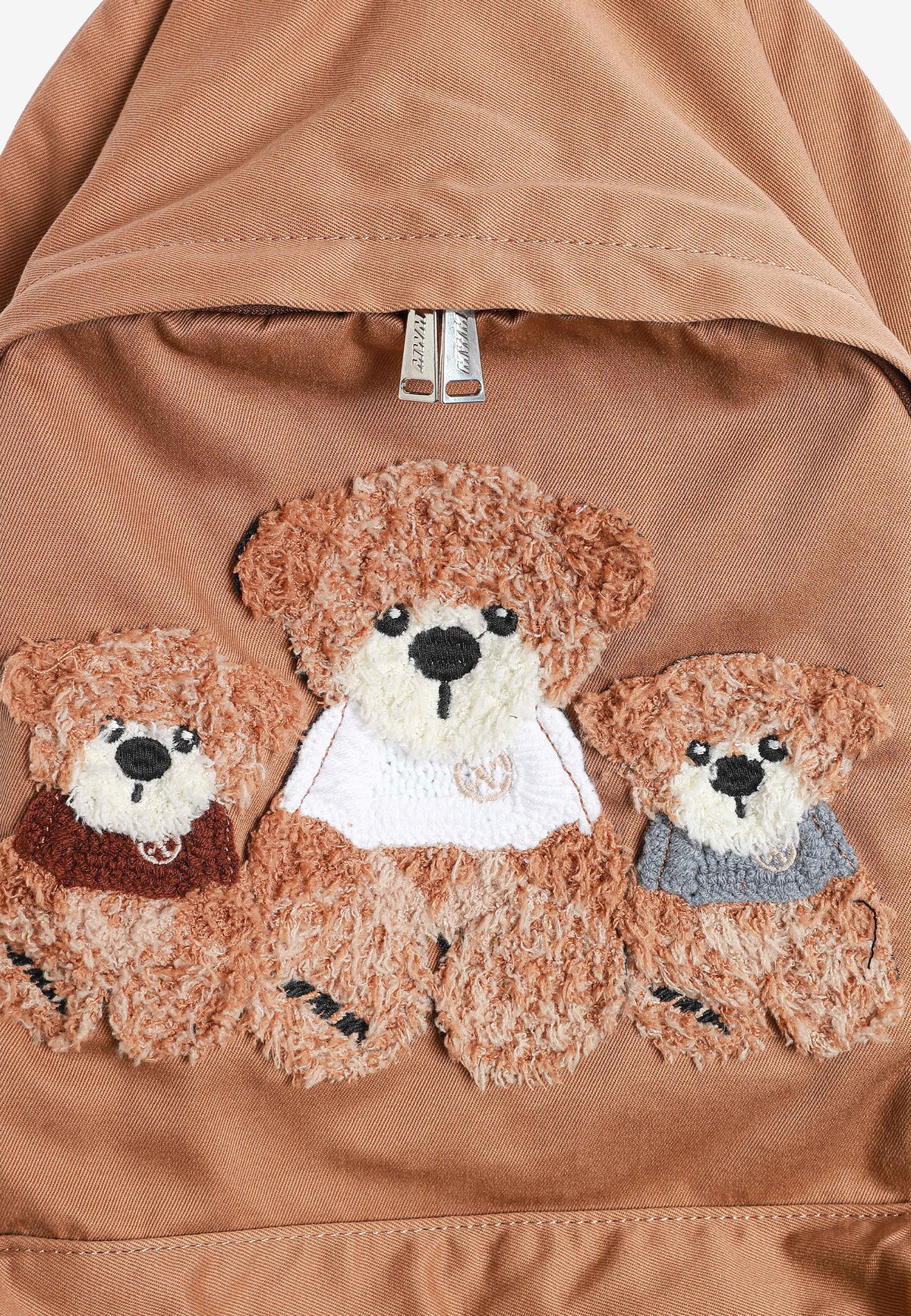 Mochila con osos Teddy y bolsillo frontal | MWM [PS_COLORS:CAMEL]