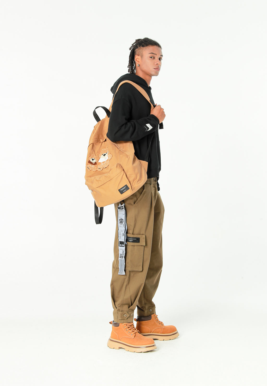 Mochila con osos Teddy y bolsillo frontal | MWM [PS_COLORS:CAMEL]