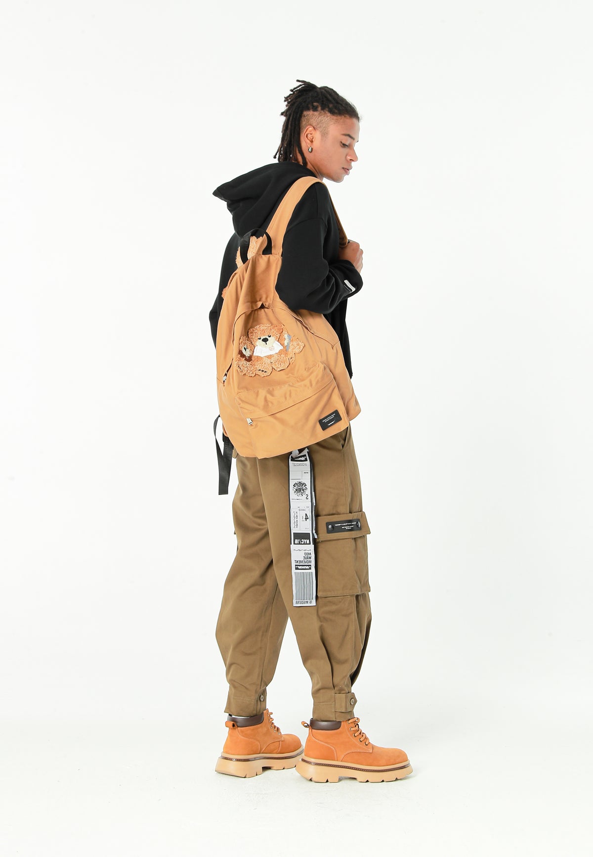 Mochila con osos Teddy y bolsillo frontal | MWM [PS_COLORS:CAMEL]