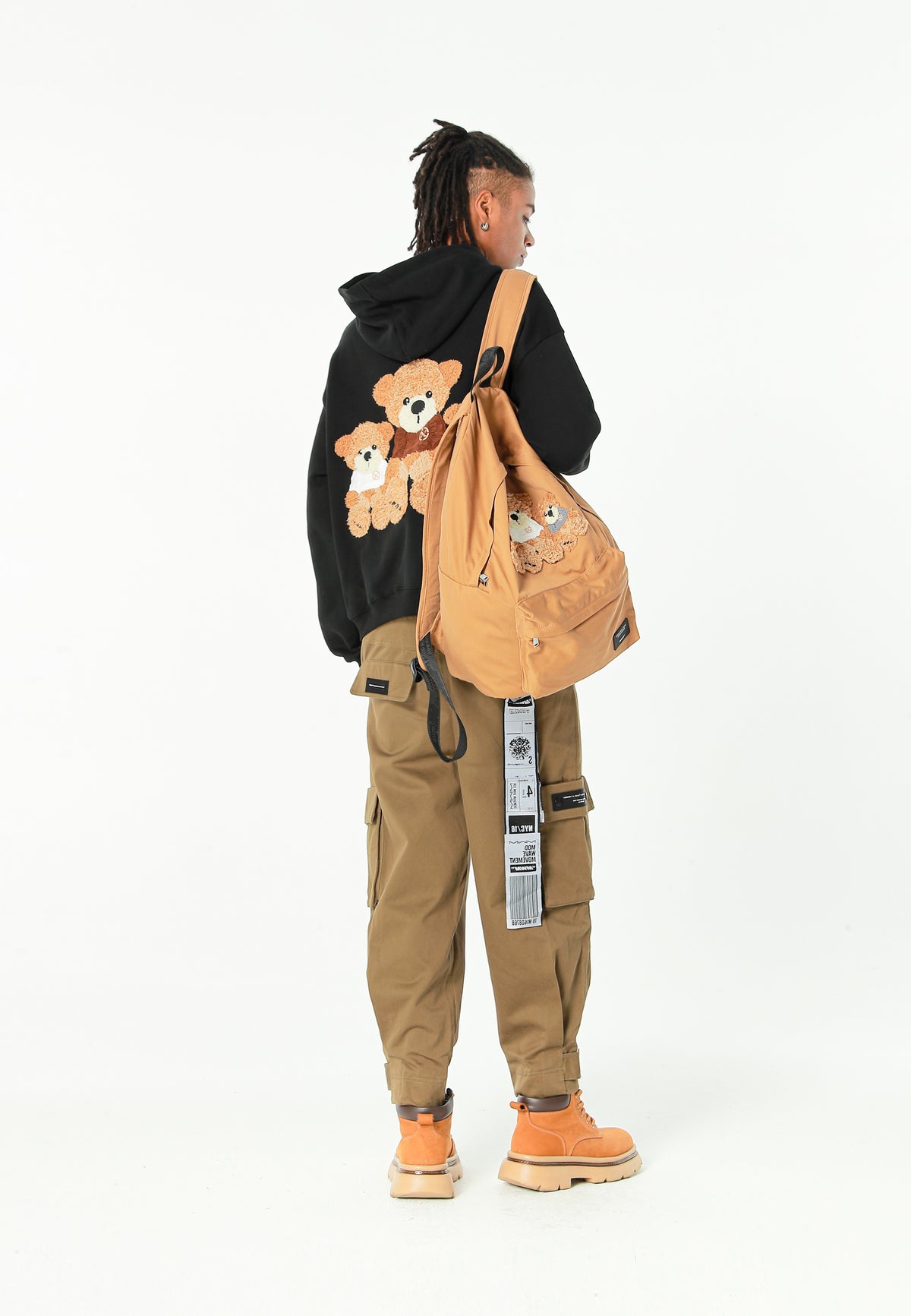 Mochila con osos Teddy y bolsillo frontal | MWM [PS_COLORS:CAMEL]