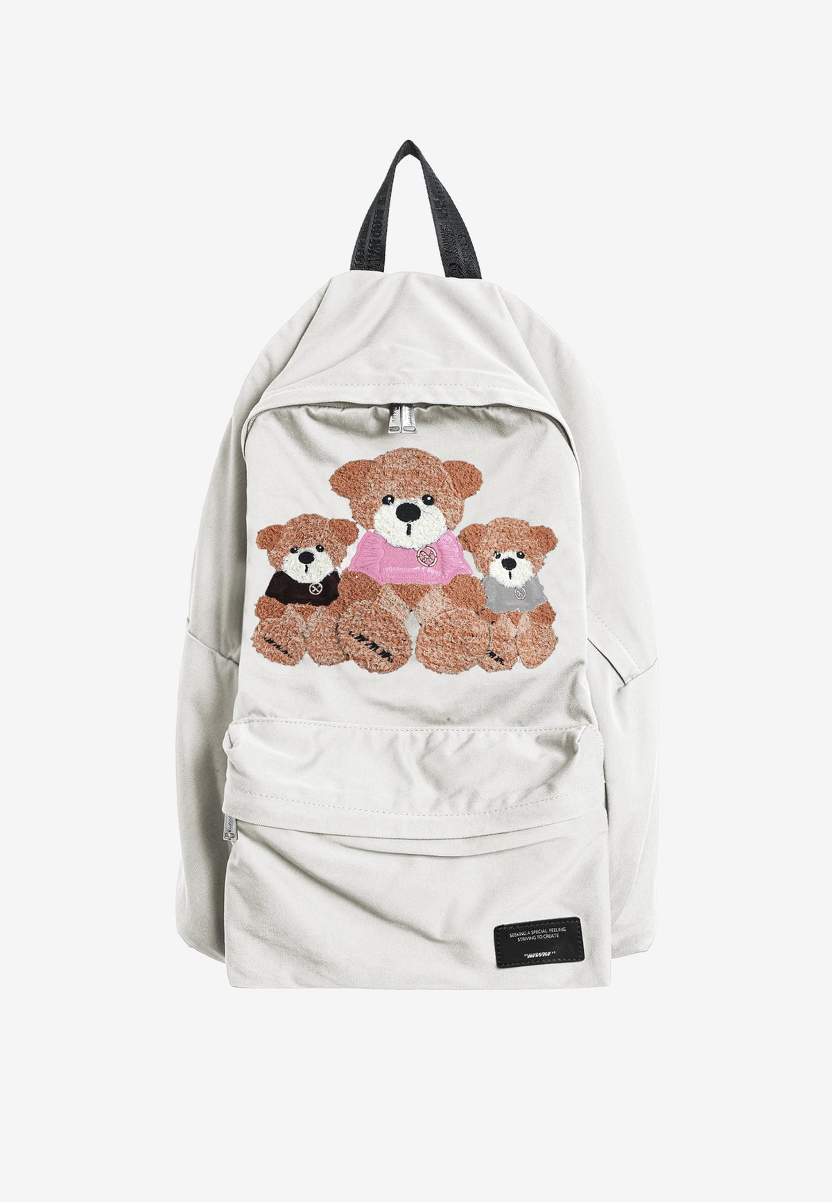 Mochila con osos Teddy y bolsillo frontal | MWM [PS_COLORS:ECRU]