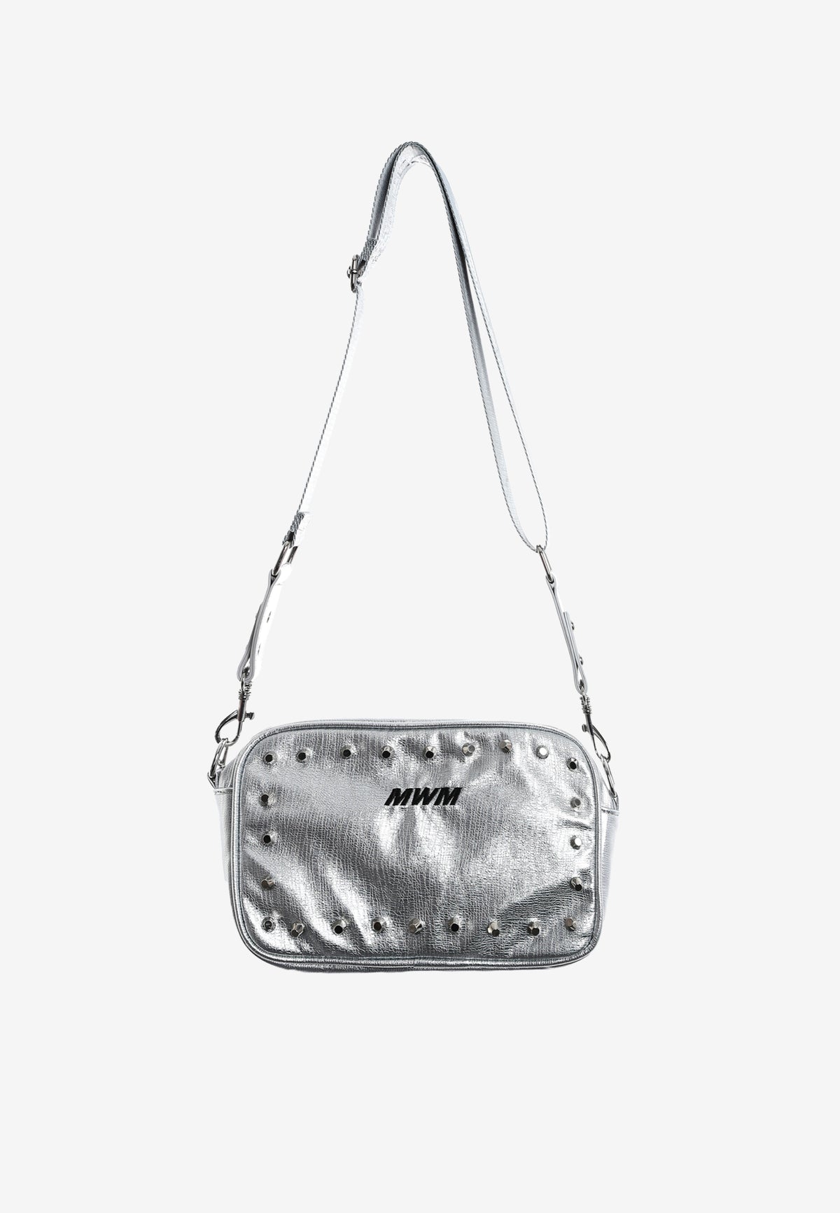 Bolso bandolera con tachuelas y cadena | MWM [PS_COLORS:SILVER]