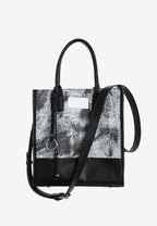 Bolso shopper con panel texturizado y correa bandolera | MWM [PS_COLORS:GREY]